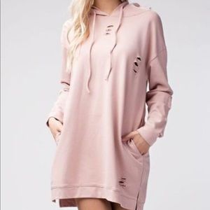 Honey Punch Pink distressed dress, size M